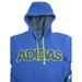 Adidas Shirts | Adidas Men's Small Big Logo Hoodie Pullover Sweatshirt Blue Neon Yellow Spellout | Color: Blue | Size: S