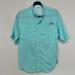 Columbia Tops | Columbia Pfg Aqua Blue Fishing Short Sleeve Shirt Top Outdoors Women’s Size Xs | Color: Blue/Green | Size: Xs