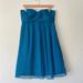 J. Crew Dresses | J. Crew 100% Blue Silk With Bust Ruching Formal Evening Strapless Mini Dress | Color: Blue | Size: 10