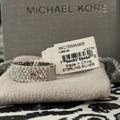 Michael Kors Jewelry | Michael Kors Sterling Silver Pave Ring With Mk Logo. Size 8. | Color: Silver | Size: 8