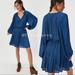 Anthropologie Dresses | Anthropologie Pleated Tunic Dress V-Neck Navy Current Air Size Xs Nwt | Color: Black/Blue | Size: Xs