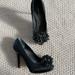 Nine West Shoes | Black Satin Sequin Toe Heels | Color: Black | Size: 6