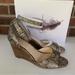 Jessica Simpson Shoes | Jessica Simpson Womens Cervena Animal Print Gold Wedge Sandals Us 9.5 M | Color: Cream/Gold | Size: 9.5