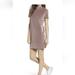 Madewell Dresses | Madewell Velvet Dress Womens Mauve Pink Short Sleeve Mockneck Shift Stretchy | Color: Pink/Tan | Size: Xs