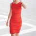 J. Crew Dresses | J.Crew Tweed Fringe Sleeveless Cotton Classic Sheath Dress Red Orange Size 4 | Color: Red | Size: 4