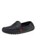 Gucci Shoes | Gucci Black Leather Web Detail Slip On Loafers Size 43.5 | Color: Black | Size: 43.5