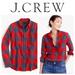 J. Crew Tops | J. Crew Boy Shirt Button Down Shirt Top 10 Medium Buffalo Plaid Red Blue | Color: Blue/Red | Size: 10 Medium