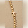 Anthropologie Jewelry | Anthropologie 14 K Gold Plated Monogram Chain Necklace Letter T | Color: Gold | Size: 18”