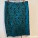 Anthropologie Skirts | Anthropology Hd In Paris Anisa Pencil Skirt | Color: Blue/Green | Size: 10
