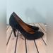 Coach Shoes | Coach Urban Caviar Leather High Heel Shoes Size 7.5 Black Sparkle | Color: Black/Silver | Size: 7.5