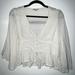 American Eagle Outfitters Tops | Ivory Button Up Sheer Lace “Peasant” Top Vintage American Eagle Xs Blouse 70’s | Color: Cream/White | Size: Xs