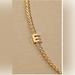 Anthropologie Jewelry | Anthropologie 14 K Gold Plated Monogram Chain Necklace Letter E | Color: Gold | Size: 18”(Letter E)