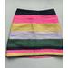 J. Crew Skirts | J Crew Mini Skirt 2p Navy Blue Pink Yellow Green Striped 100% Polyester Zip Back | Color: Blue/Green/Pink/Yellow | Size: 2p