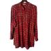 Free People Tops | Free People Intimately Women’s Red Plaid Tunic Shirt Dress Size M Fringe Edge | Color: Blue/Red | Size: M