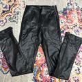 Zara Pants & Jumpsuits | Blogger’s Favorite Zara Black Full Length Faux Straight Leg Leather Pants | Color: Black | Size: M