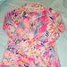 Lilly Pulitzer Tops | Euc Lilly Pulitzer Popover & Matching Headband | Color: Blue/Pink | Size: Xs