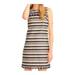 J. Crew Dresses | J Crew Navy Tan Striped Scalloped Sleeveless Sheath Dress With Grommets Size 8 | Color: Blue/Tan | Size: 8