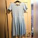 Lularoe Dresses | Lularoe Size Meduim Amelia Dress. Light Blue Dots On A White Background. | Color: Blue/White | Size: M