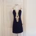 Lilly Pulitzer Dresses | Lilly Pulitzer Navy Gold Emery Shift Starfish Eyelet 100% Cotton Dress Sz 0 | Color: Blue/Gold | Size: 0