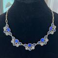 J. Crew Jewelry | J. Crew Crystal Droplets Necklace; Gold Tone/Blue Crystal | Color: Blue/Gold | Size: Os