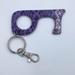 Disney Accessories | Disney Parks Haunted Mansion Keychain Door Pull Key Puncher Purple Black Metal | Color: Black/Purple | Size: Os
