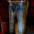 American Eagle Outfitters Pants & Jumpsuits | American Eagle High Rise Distressed Jeggings. Size 8. | Color: Blue | Size: 8