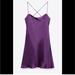 Zara Dresses | Brand New Zara Purple Satin Dress | Color: Purple | Size: M