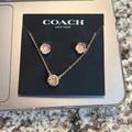 Coach Jewelry | Coach Necklace And Earrings. Rose Gold | Color: Gold | Size: Os