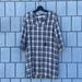 Madewell Dresses | Madewell Long Sleeve Plaid Blue And White Dress Summer Tassel Size Xs | Color: Purple/White | Size: Xs