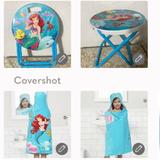 Disney Swim | Ariel Folding Table/Chair 10.5wx 9.5h+Hooded Towel 25x50” | Color: Blue/White | Size: Various