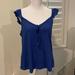 Jessica Simpson Tops | Jessica Simpson Women's Piper Dainty Ruffle Strap Rib Tank Top | Color: Blue/Purple | Size: S