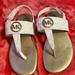 Michael Kors Shoes | Girls Size 2 Michael Kors Flip-Flops | Color: Gold/White | Size: 2bb