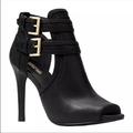 Michael Kors Shoes | Michael Kors Blaze Peep-Toe Dress Booties Sz 9m | Color: Black | Size: 9