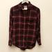 American Eagle Outfitters Tops | American Eagle Boyfriend Fit Plaid Flannel Long Sleeve Shirt Women's Size Xsmall | Color: Red | Size: Xs