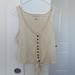 American Eagle Outfitters Tops | American Eagle Cream Tanktop Button Down With Brown Buttons Women’s Size Xs | Color: Cream/White | Size: Xs