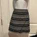 J. Crew Skirts | J.Crew - Black & White Stripe - Tweed Like - Faux Wrap - Mini Skirt - Size 6 | Color: Black/White | Size: 6