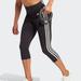 Adidas Pants & Jumpsuits | Adidas Designed To Move High-Rise 3-Stripes 3/4 Sport Leggings Grey Size Xl | Color: Black/White | Size: Xl