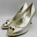 Gucci Shoes | Gucci Open Toe Silver Heel Leather Bow Bamboo Beads Shoes Us 7.5 | Color: Silver | Size: 7.5