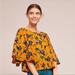 Anthropologie Tops | Isla Maude | Anthropologie Tia Printed Top | Color: Blue/Orange | Size: S