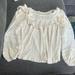 Anthropologie Tops | Euc Anthropologie Ruffled Lace Peasant Top | Color: Cream | Size: Sp