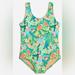 J. Crew Swim | J.Crew Girl’s Scoop Neck One Piece Swimsuit Upf 50+ | Color: Blue/Green | Size: 3