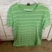 American Eagle Outfitters Shirts | American Eagle Outfitters - Green W/ White Stripes Athletic Fit T Shirt - Large | Color: Green/White | Size: L