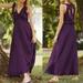 Anthropologie Dresses | Hpnwt Anthropologie Purple Ruffled Sleeveless V-Neck Open Back Maxi Dress L | Color: Purple | Size: L