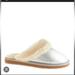 J. Crew Shoes | Jcrew Shearling Metallic Scuff Slippers | Color: Silver | Size: 10