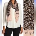 Kate Spade Accessories | (Nwt) Kate Spade Leopard Print Oblong Scarf | Color: Black/Cream | Size: Os