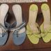 Nine West Shoes | 2 Pair Nine West Nest Heeled Thong Sandals Women's Shoes Size 8.5 | Color: Blue/Green | Size: 8.5
