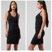 Athleta Dresses | Athleta Black Della Dress Midi Ruched Dress Size Small | Color: Black/Gray | Size: S