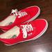 Vans Shoes | Authentic Red Vans Size 8.5 Women Size 7.0 Men’s | Color: Red | Size: 8.5