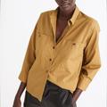 Madewell Tops | Madewell Womens Shirt Size Small Boxy Workwear Button Top Gold Pockets | Color: Gold | Size: S