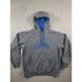 Adidas Shirts | Adidas Hoodie Mens Size Medium Long Sleeve Gray Blue Pullover Cotton Fleece Soft | Color: Blue/Gray | Size: M